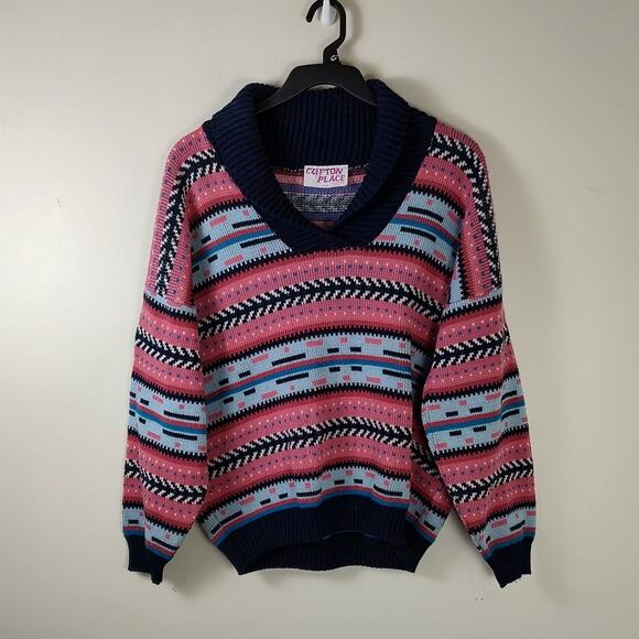 Clifton place men’s vintage knit sweater cottage outerwear y2k size Large - Picture 1 of 6